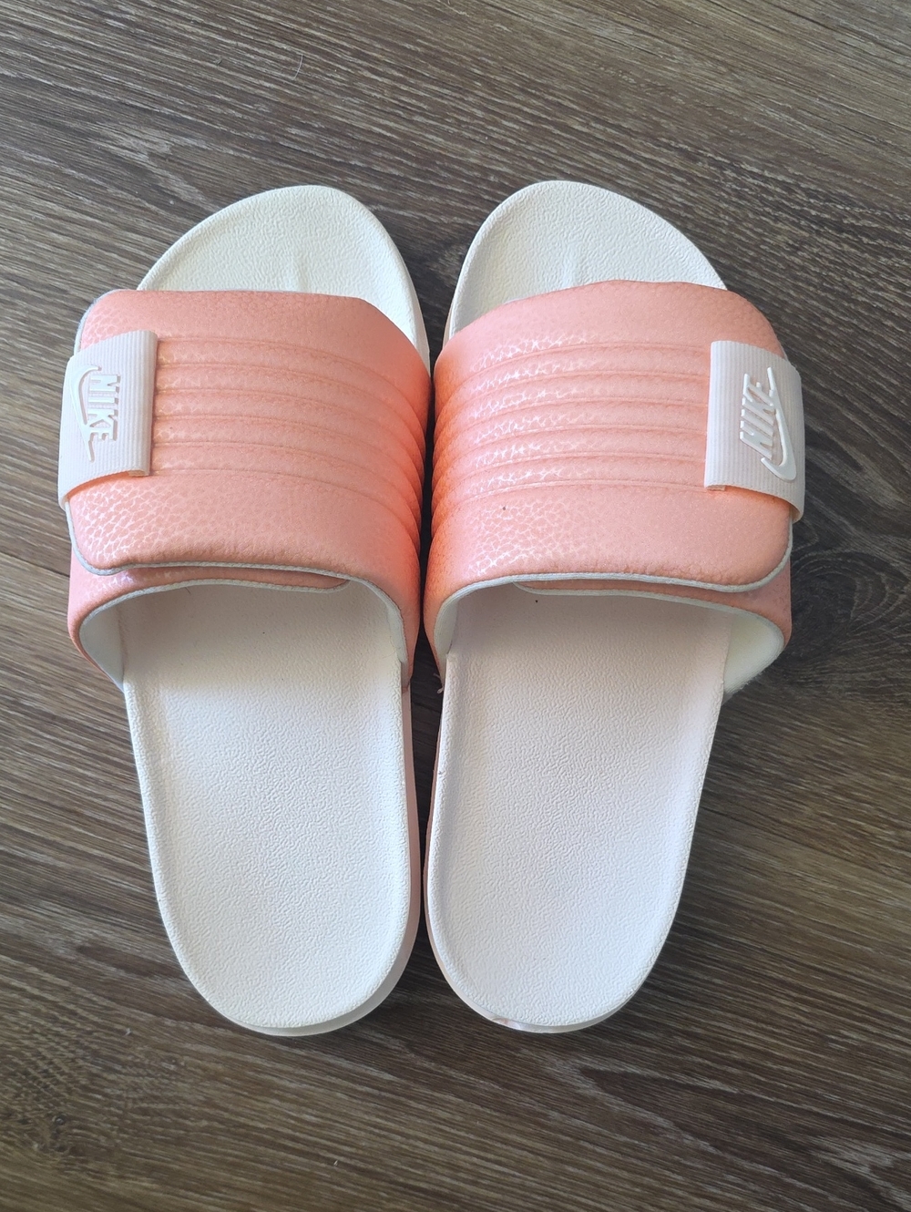 Nike Womens Offcourt Adjust Slides Peach Guava Ice Sail Sandals EUC Size 8